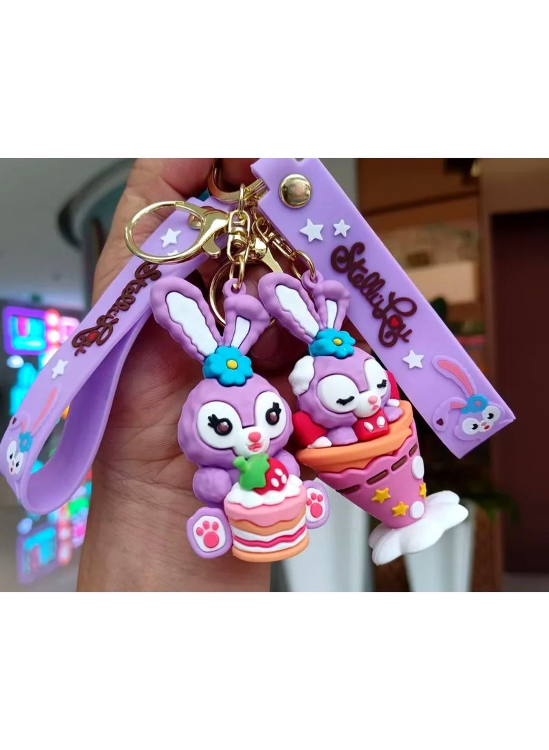 Disney Purple Rabbit Rubber Keychain / Shape 4 - Image 2
